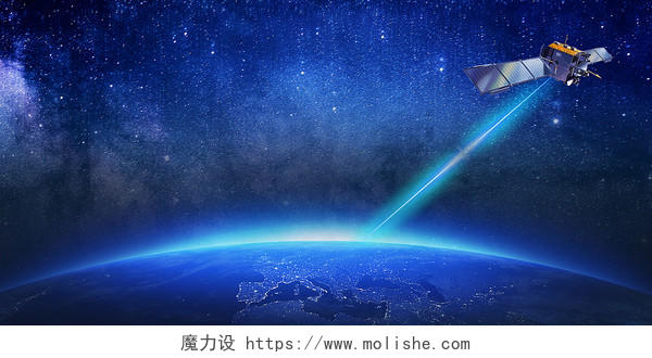 星地球空中国航天日科技星空宇宙星空地球简约航天科技展板背景